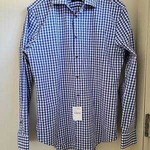Nordstrom Men's Checkered Shirt in Blue and White